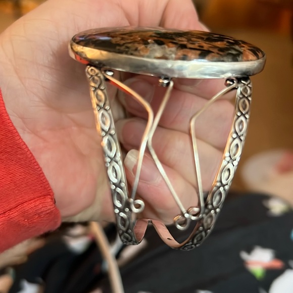 Mahogany Obsidian gemstone cuff - Picture 2 of 3